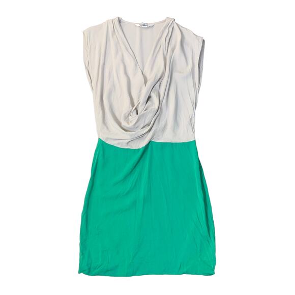 Diane Von Furstenberg gray & green silk mini dress size 0 - Picture 11 of 11